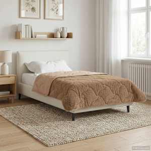 Letní přikrývka Taupe 140 x 220 cm Mikrovlákno a teddy fleece - obrázek 4