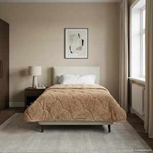 Letní přikrývka Taupe 140 x 220 cm Mikrovlákno a teddy fleece - obrázek 1