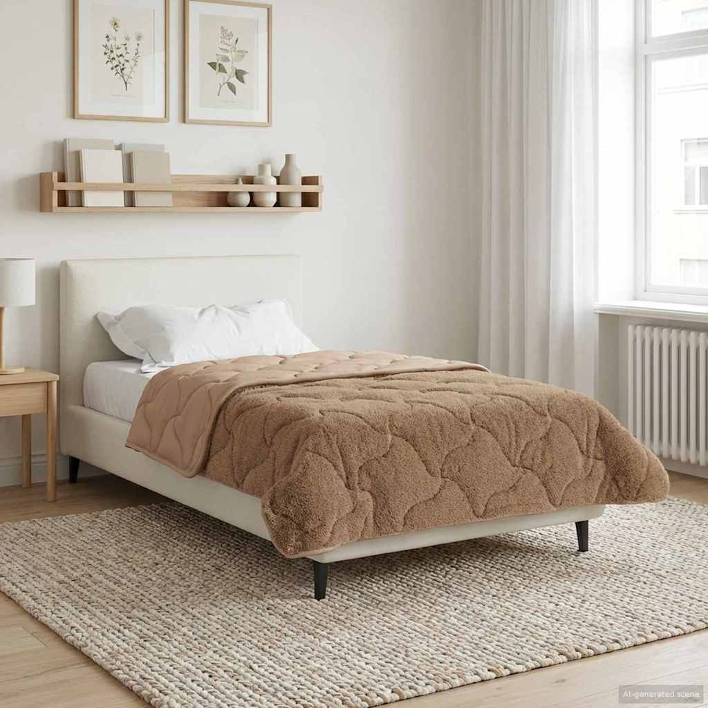 Zomer Dekbed Taupe 135 x 220 cm Microfiber en Teddy fleece image 4