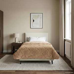 Poletna odeja Taupe 135 x 220 cm Mikrofibra in Teddy flis