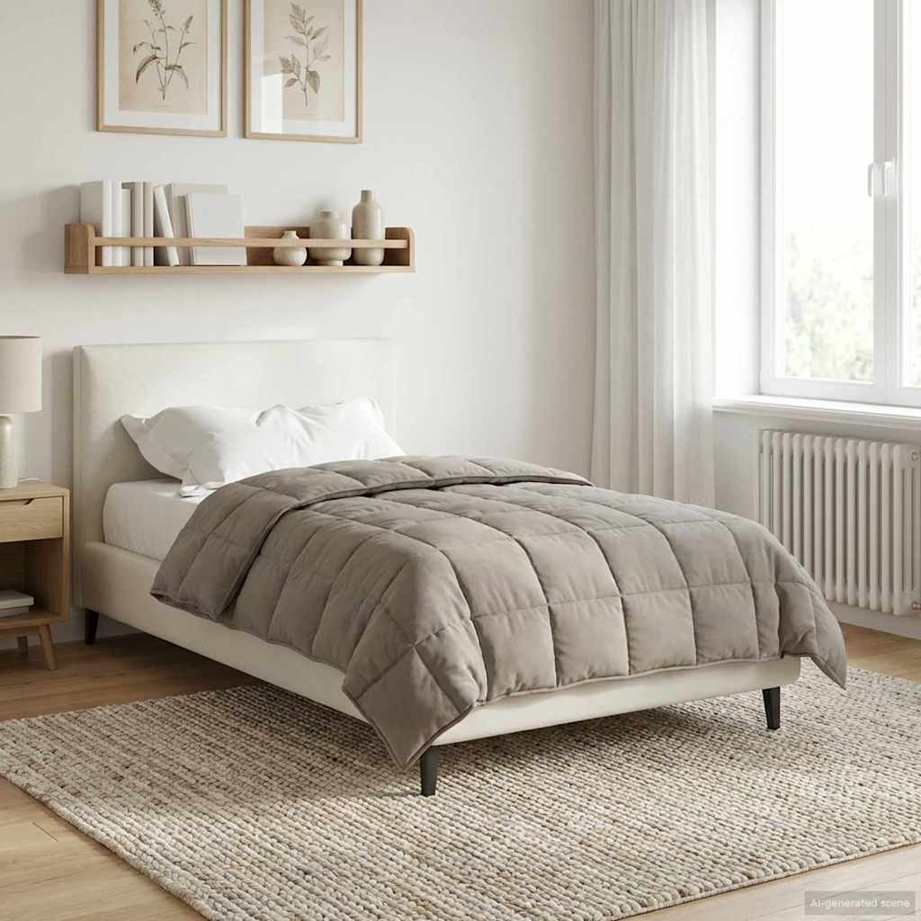 Zomer Dekbed Taupe 155 x 220 cm Microfiber en Teddy fleece image 4