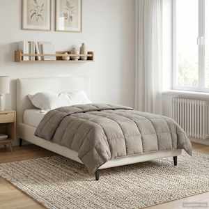 Letní přikrývka Taupe 155 x 220 cm Mikrovlákno a teddy fleece - obrázek 4