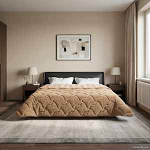 Letní přikrývka Taupe 200 x 220 cm Mikrovlákno a teddy fleece - obrázek 1
