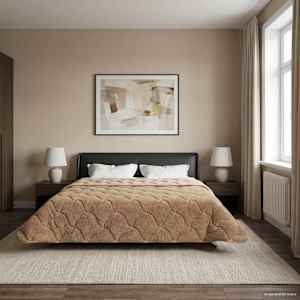 Letní přikrývka Taupe 220 x 240 cm Mikrovlákno a teddy fleece - obrázek 1
