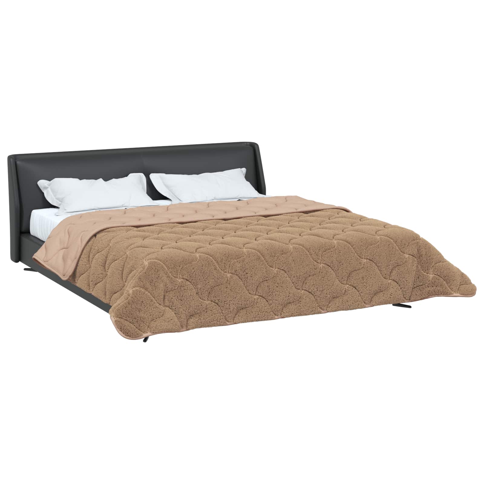 Zomer Dekbed Taupe 220 x 240 cm Microfiber en Teddy fleece image 3