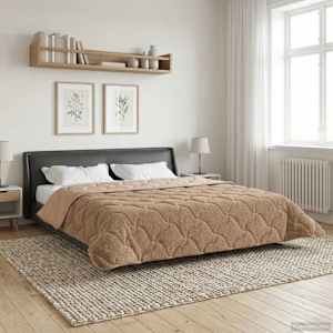 Letní přikrývka Taupe 220 x 260 cm Mikrovlákno a teddy fleece - obrázek 4