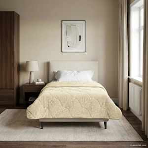 Poletna odeja krema 140 x 200 cm Mikrofibra in Teddy flis