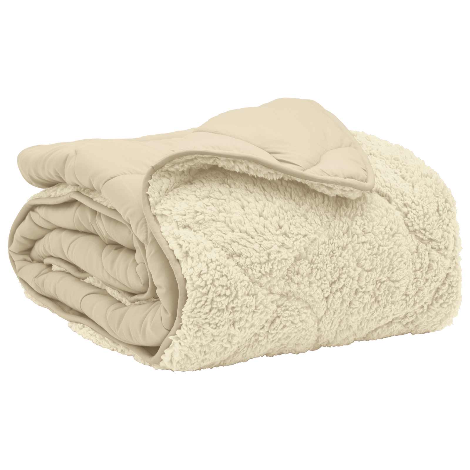 VidaXL Zomer Deken Crème 140 X 200 Cm Microvezel En Teddy Fleece