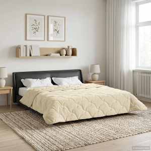 Poletna odeja krema 200 x 200 cm Mikrofibra in Teddy flis