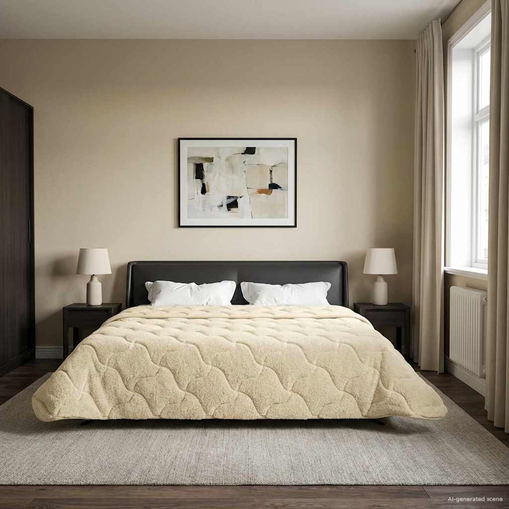 Zomer Dekbed Crème 200 x 240 cm Microfiber en Teddy fleece image 1