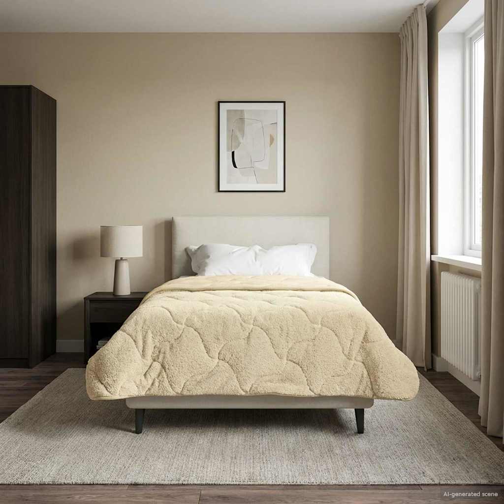 Zomer Dekbed Crème 140 x 220 cm Microfiber en Teddy fleece image 1