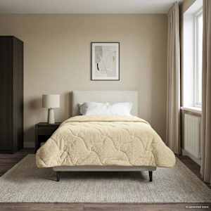 Poletna odeja krema 140 x 220 cm Mikrofibra in Teddy flis