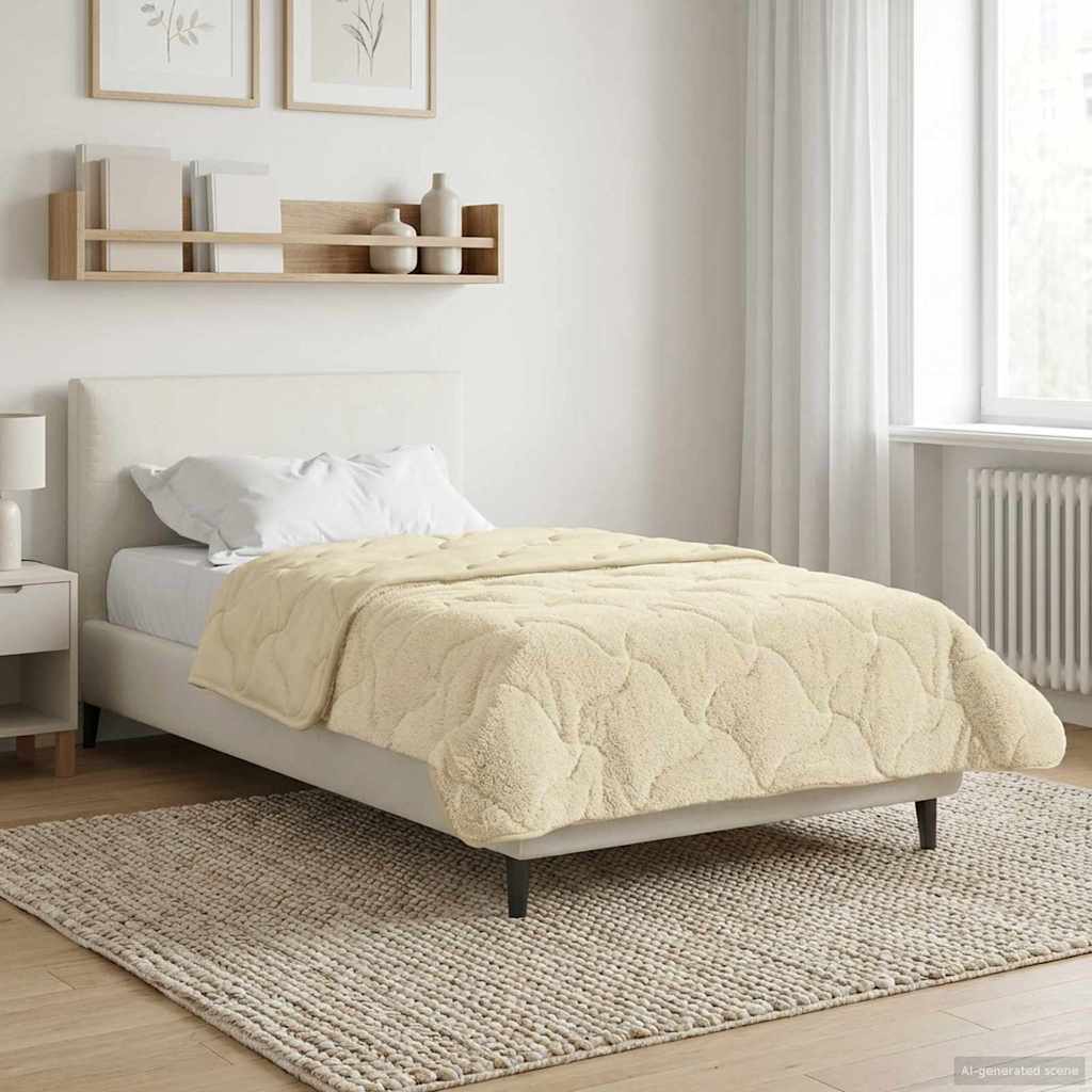 Zomer Dekbed Crème 155 x 220 cm Microfiber en Teddy fleece image 1