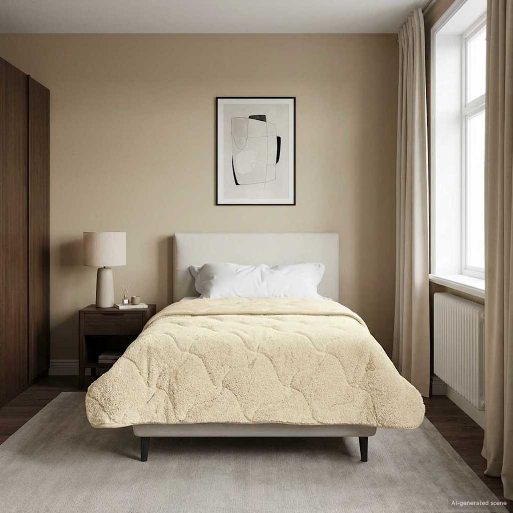 Zomer Dekbed Crème 155 x 220 cm Microfiber en Teddy fleece image 4