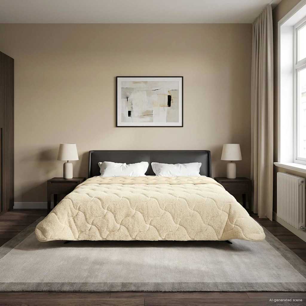 Zomer Dekbed Crème 220 x 240 cm Microfiber en Teddy fleece image 4