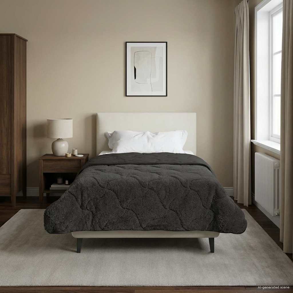 Vol jaar dekbed Gekwilt Antraciet 155 x 200 cm image 1