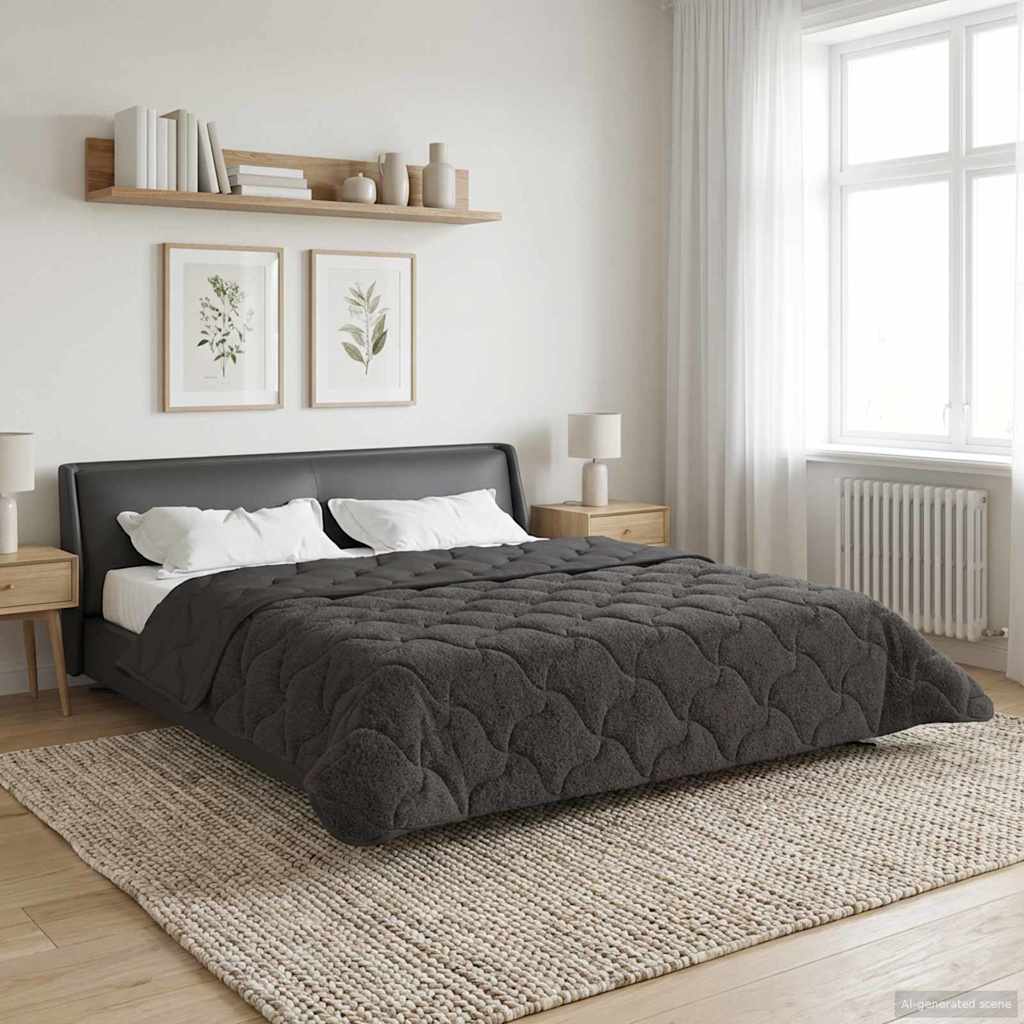 Vol jaar dekbed Gekwilt Antraciet 200 x 240 cm image 4