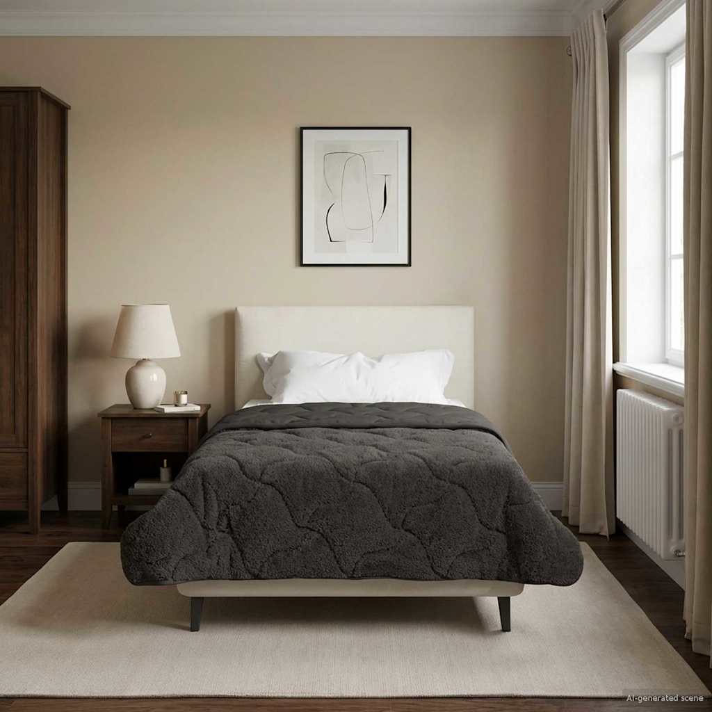 Vol jaar dekbed Gekwilt Antraciet 135 x 200 cm image 4