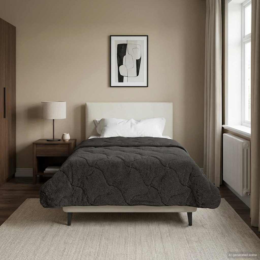 vidaXL Duvet complet pe tot parcursul anului Antracit 140 x 220 cm