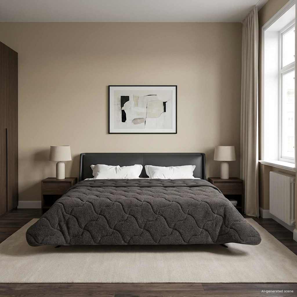 Vol jaar dekbed Gekwilt Antraciet 240 x 260 cm image 4