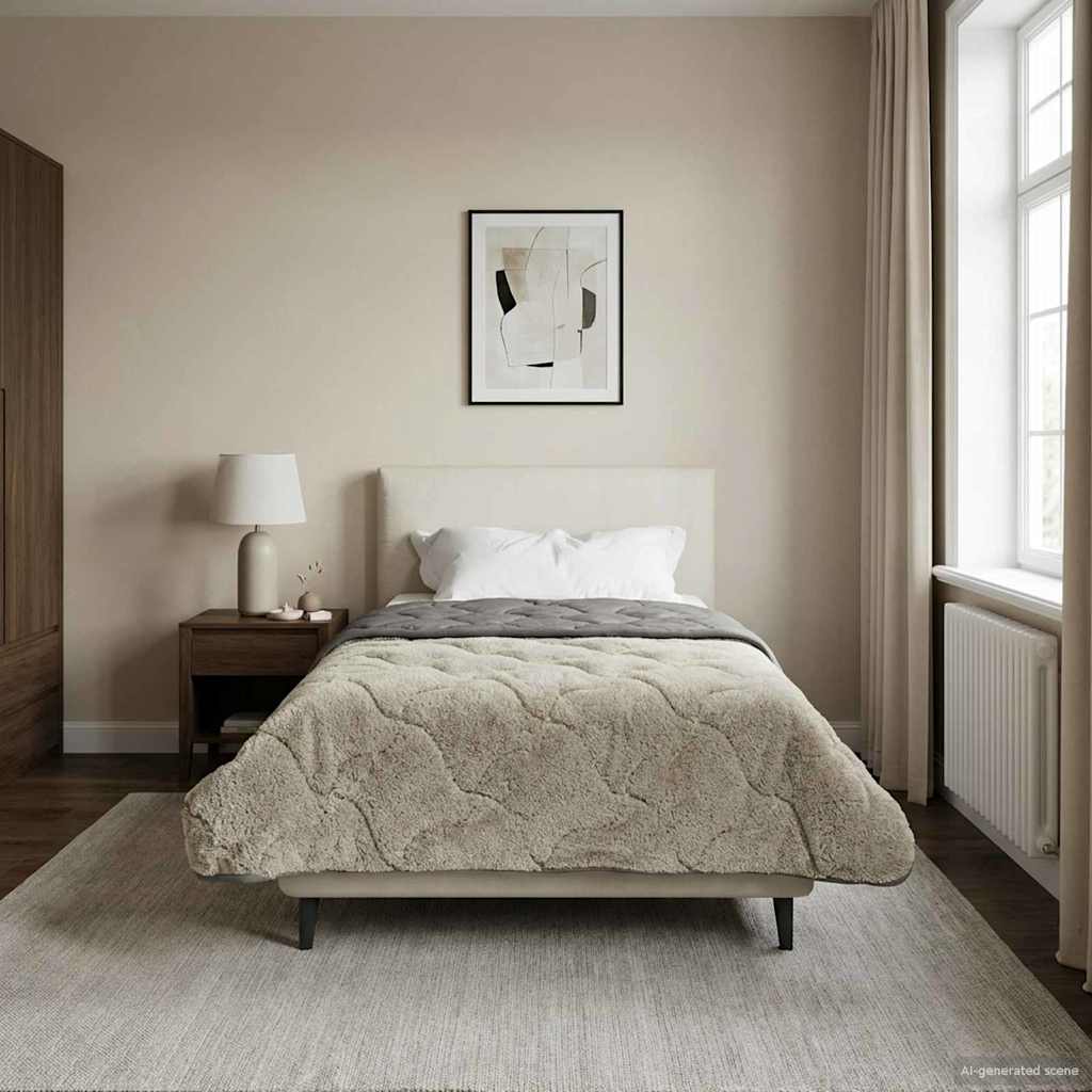 Vol jaar dekbed Gekwilt Lichtgrijs 155 x 200 cm image 1