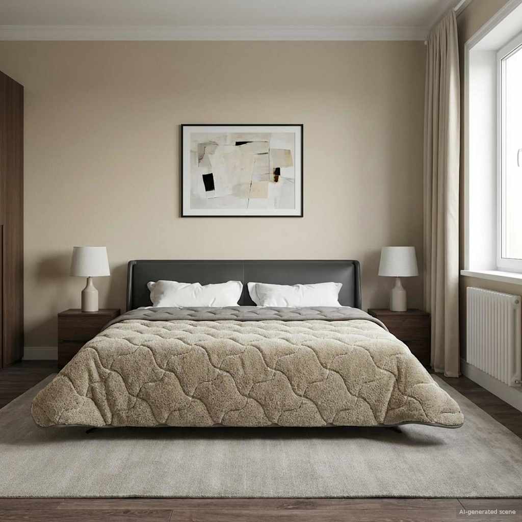 Vol jaar dekbed Gekwilt Lichtgrijs 200 x 200 cm image 5