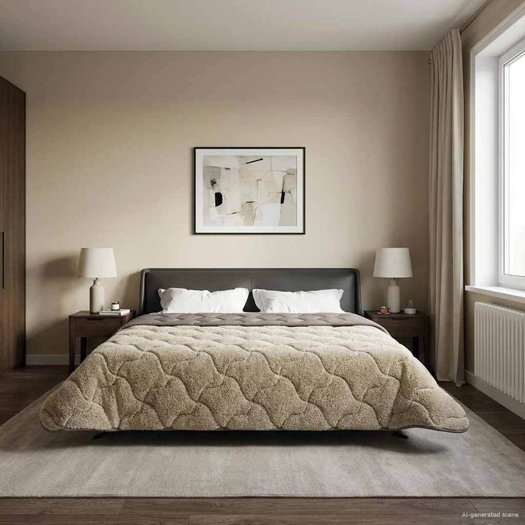 Vol jaar dekbed Gekwilt Lichtgrijs 200 x 240 cm image 1