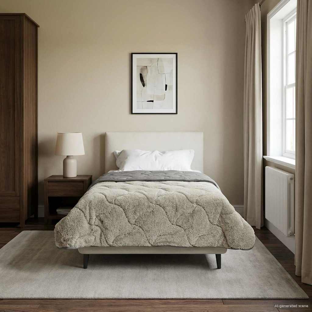 Thumbnail - vidaXL Ganzjahresbettdecke Gepolstert Hellgrau 140 x 220 cm