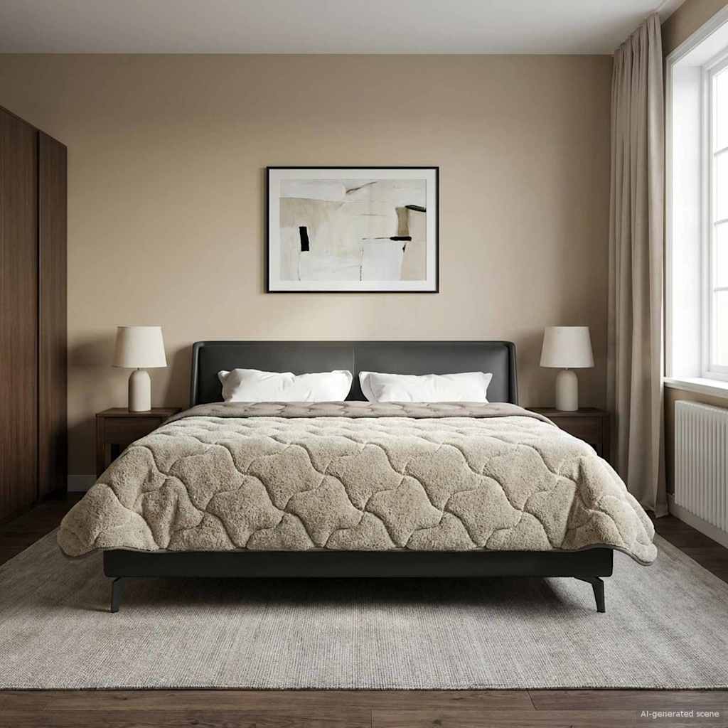 vidaXL Duvet complet pe tot parcursul anului Gri deschis 220 x 240 cm