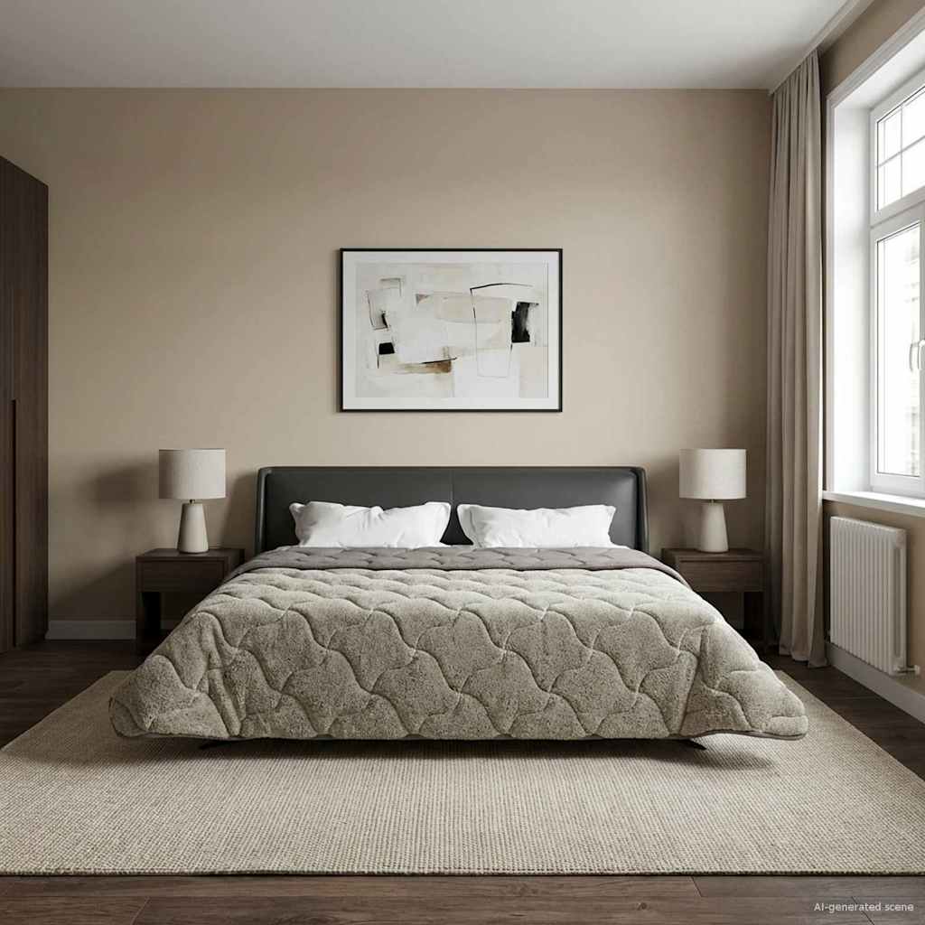 Vol jaar dekbed Gekwilt Lichtgrijs 240 x 260 cm image 1