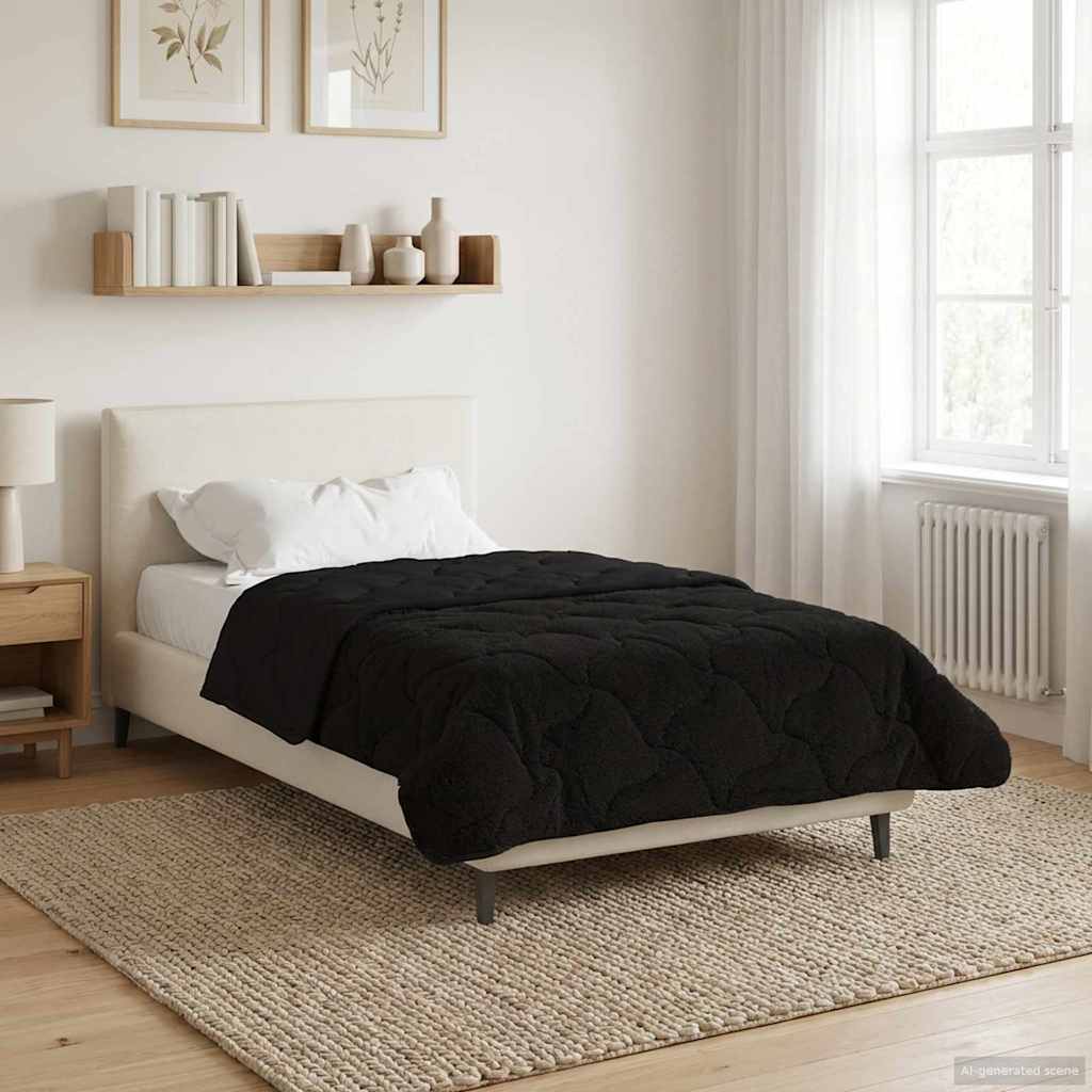 Vol jaar dekbed Zwart 135 x 200 cm Microfiber en Teddy fleece image 1