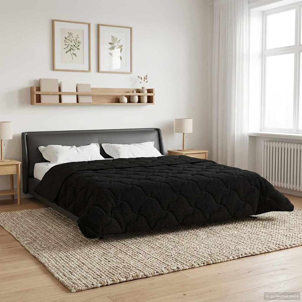 vidaXL Duvet complet pe tot parcursul anului Patos Negru 200 x 240 cm