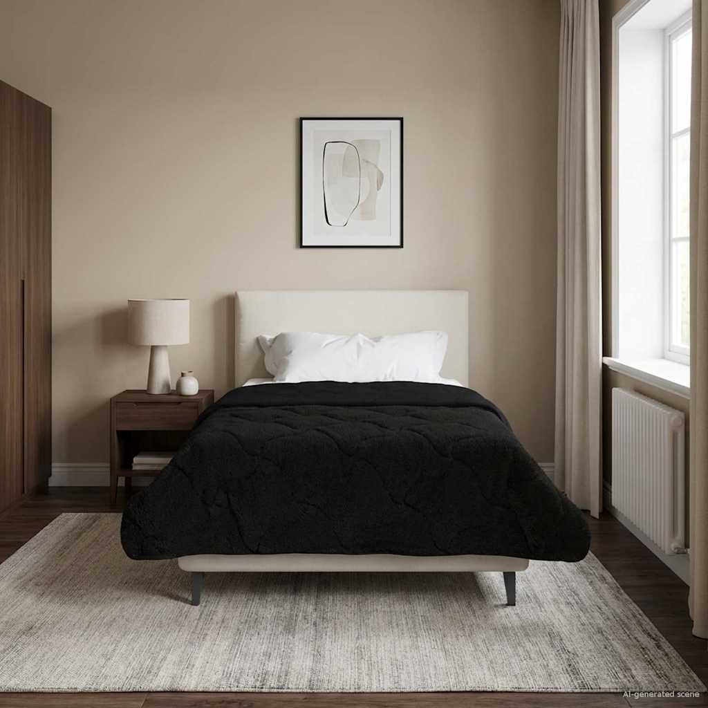 Vol jaar dekbed Zwart 140 x 220 cm Microfiber en Teddy fleece image 4
