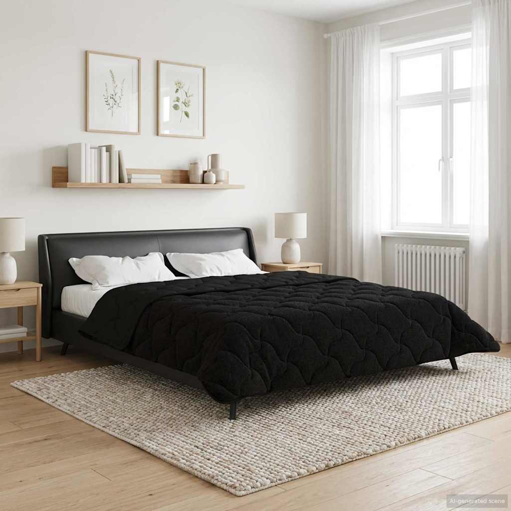 Vol jaar dekbed Zwart 240 x 260 cm Microfiber en Teddy fleece image 1