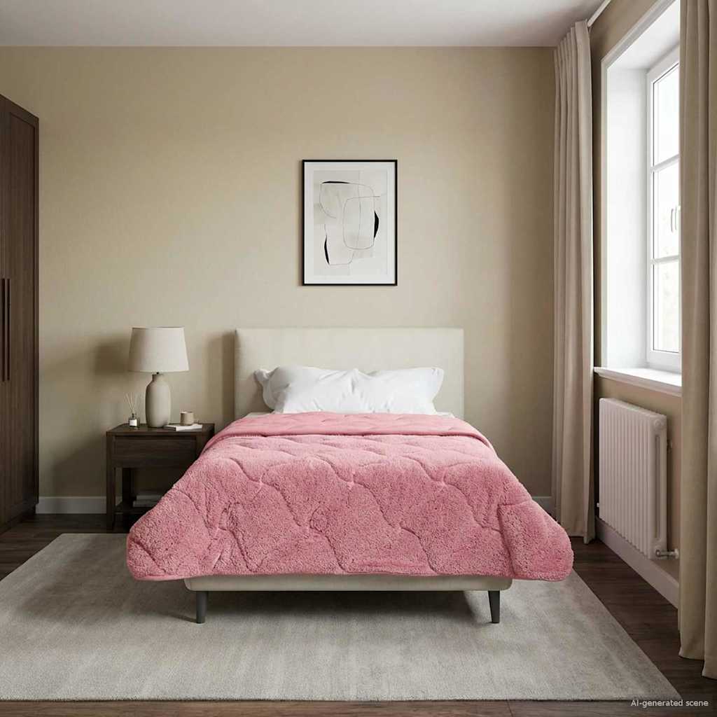 vidaXL Duvet complet pe tot parcursul anului Patos Roz 135 x 200 cm