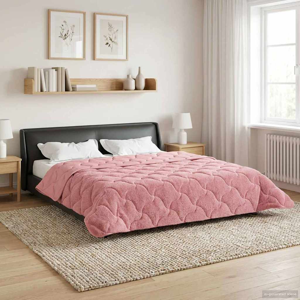 Vol jaar dekbed Roze 200 x 240 cm Microfiber en Teddy fleece image 4
