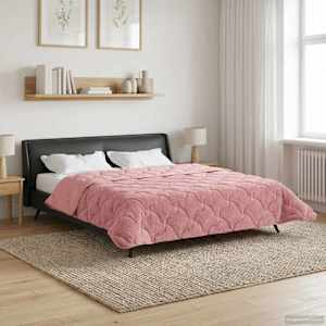 Celoroční přikrývka Šněrován Růžová 200 x 220 cm - obrázek 1