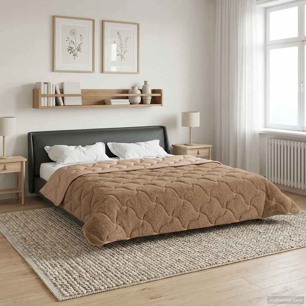 vidaXL Helårs dyne 200 x 240 cm Nej Gråbrun Åndbar