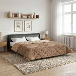 Celoroční přikrývka Šněrován Taupe 220 x 260 cm - obrázek 4