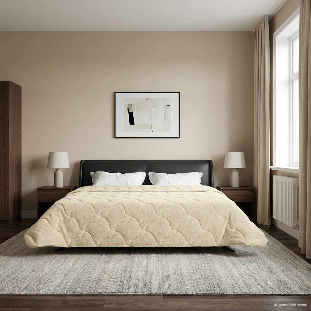 Vol jaar dekbed Crème 200 x 200 cm Microfiber en Teddy fleece image 4