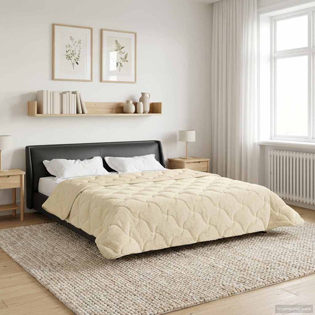 Vol jaar dekbed Crème 240 x 260 cm Microfiber en Teddy fleece image 1