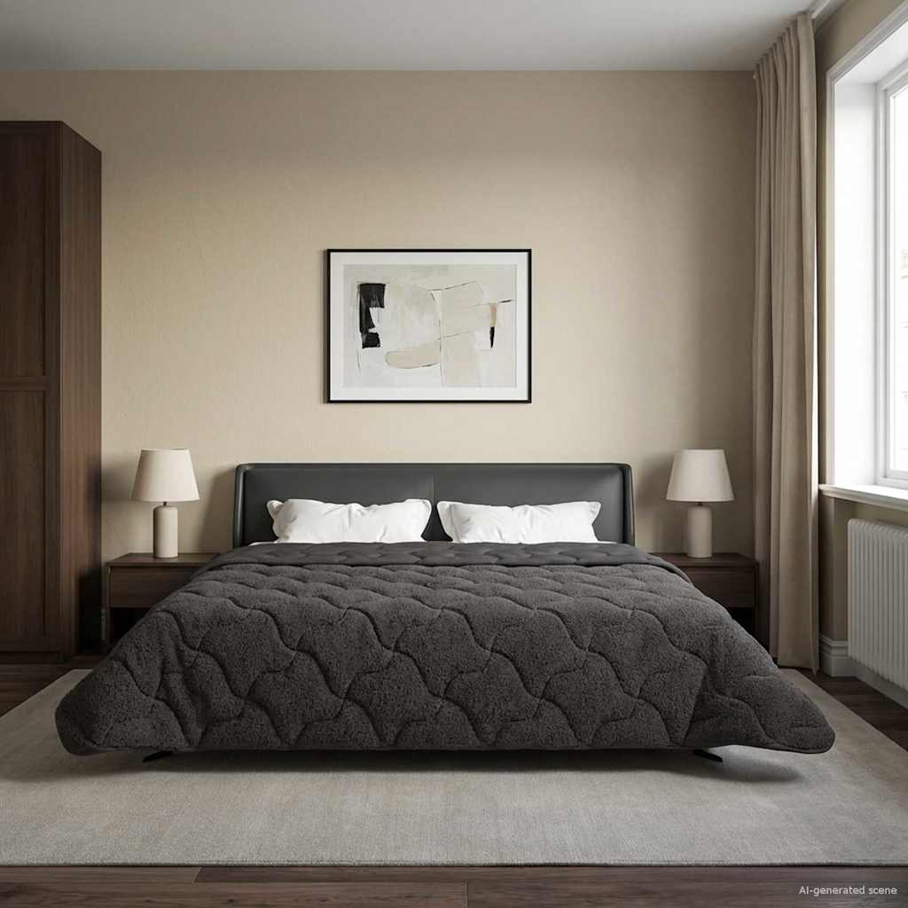 Winter Dekbed Gekwilt Antraciet 200 x 240 cm image 4