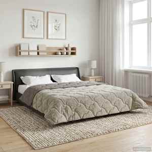 Zimska posteljnina Šonerisan Svetlo siva 200 x 200 cm