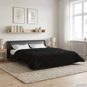 Zimní přikrývka Černá 220 x 240 cm Mikrovlákno a teddy fleece - obrázek 4