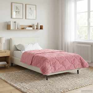 Zimní přikrývka Růžová 140 x 220 cm Mikrovlákno a teddy fleece - obrázek 4
