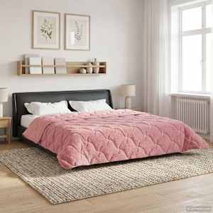 Zimní přikrývka Růžová 200 x 200 cm Mikrovlákno a teddy fleece - obrázek 1