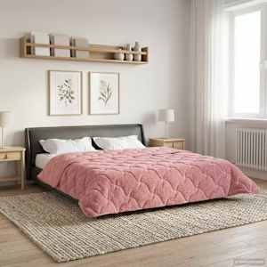 Zimní přikrývka Růžová 200 x 240 cm Mikrovlákno a teddy fleece - obrázek 4