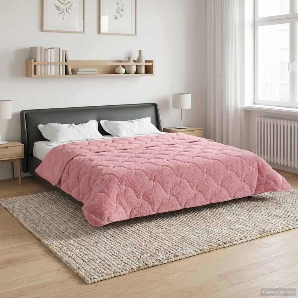 Winter Dekbed Roze 220 x 240 cm Microfiber en Teddy fleece image 1