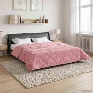 Zimní přikrývka Růžová 220 x 240 cm Mikrovlákno a teddy fleece - obrázek 1