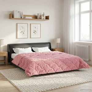 Zimní přikrývka Růžová 220 x 260 cm Mikrovlákno a teddy fleece - obrázek 1